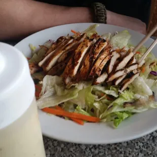 Chicken breast on salad