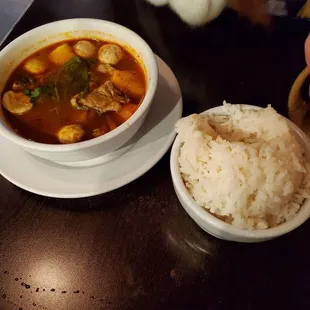 Tom Yum and rice