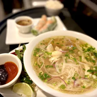 Chicken Pho and Spring Rolls