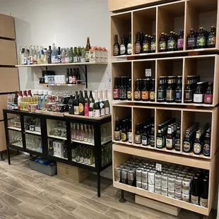 shelves of various types of products in a store