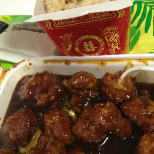 Orange chicken and fried rice