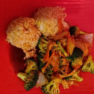 Delicious broccoli with chicken.