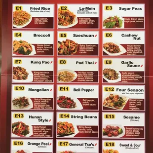 the menu for the restaurant