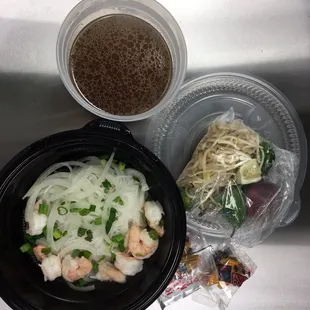 Pho with shrimp...excellent broth and fresh shrimp.