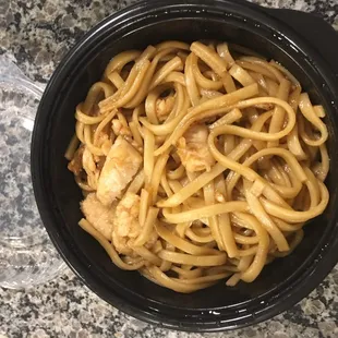 Kids honey chicken with lemon noodles