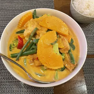 Butternut squash curry with tofu