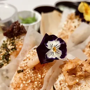 Onigiri Trio- Salmon, shrimp, kbbq beef onigiri