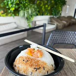 Shrimp Onigiri on Plate