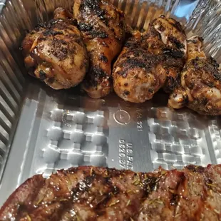 Jerk chick and NY steak