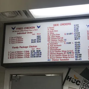 menu