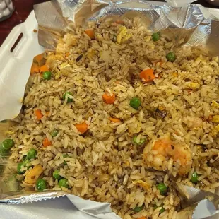 Spicy shrimp fried rice