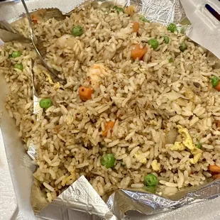 Best shrimp fried rice!!! We asked them to make it a little spicy.