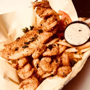 Combo King Catfish + Shrimp Basket; Housemade Remoulade