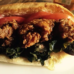 Voodoo Chicken;Buttermilk Fried Chicken rolled in a sweet and spicy North African Glaze + &apos;Voo-doo Greens&apos; with Jalapeno Sausage.