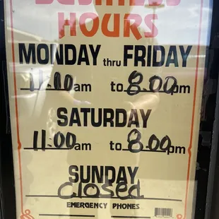 business hours