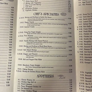 Menu as of 2/27/24