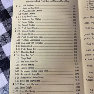 Menu as of 2/27/24
