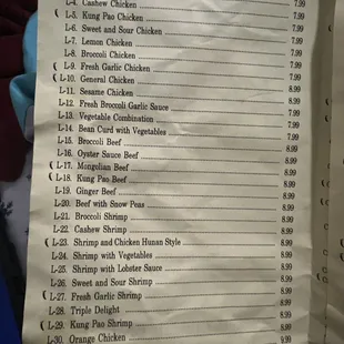 Combo plate prices as of March 1st 2022