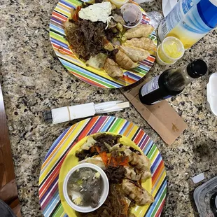two plates of food
