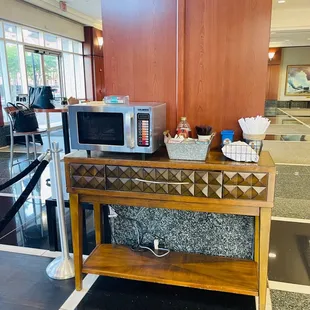 They have items that you can warm up with microwave