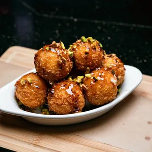 Fried Goat Cheese with Honey and Pistachio