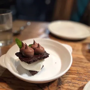 Chocolate Sabre and vanilla sorbet