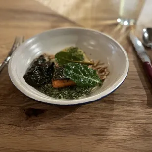 MT. LASSEN TROUT &quot;ALMONDINE&quot;, CREAMED CHARD, MEYER LEMON