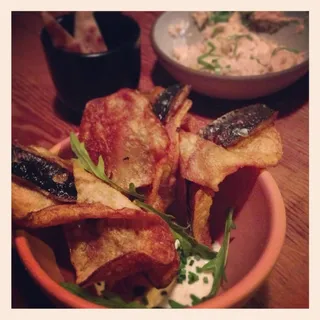 Sardine Chip, Horseradish, Creme Fraiche Dinner Bites