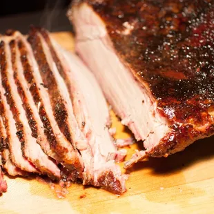 Freshly sliced Smoked Brisket!!!!