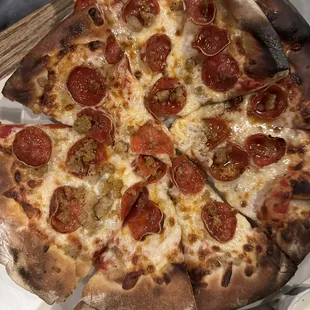 Pepperoni and Sausage pizza