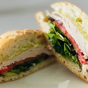 Turkey pesto sandwich