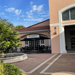 the entrance to the restaurant