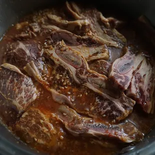Marinating some Kalbi beef short ribs. Bought it from Richard&apos;s meat. *1/2/23