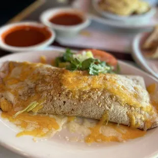 Breakfast burrito with chorizo