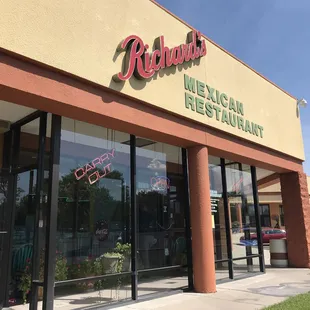 the front of the restaurant