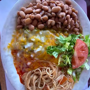 Flat cheese enchiladas plate. Very good!