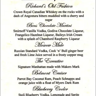 menu