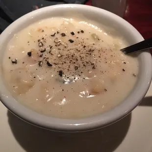 Clam chowder...and fresh cracked pepper.