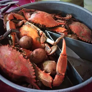 a bowl of crabs
