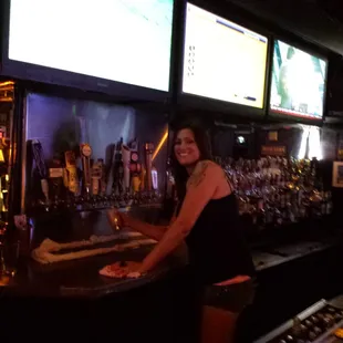 Jenn serving another cold beer