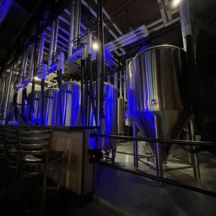 the interior of the brewery