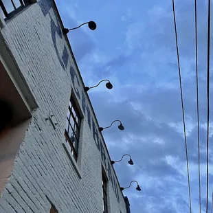 a view of a brick building