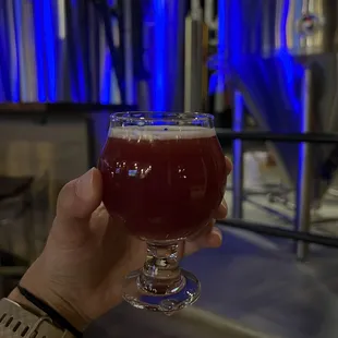 a hand holding a glass of beer