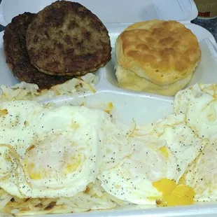 eggs, biscuits and biscuits