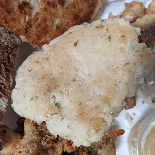 Uncooked bottom side of potato pancake