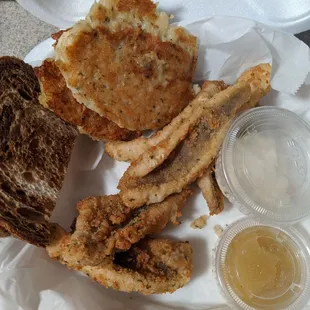 Perch with potato pancakes