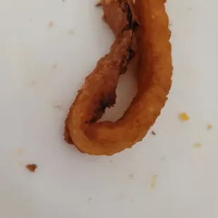 GREASY and burnt onion rings