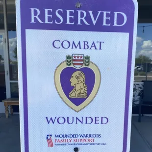 Purple Heart parking spaces