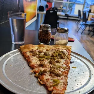 Just a regular sausage/green chile slice