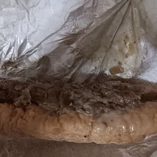 Scrumptious Philly Cheesesteak - loaded with meat and Cheese.